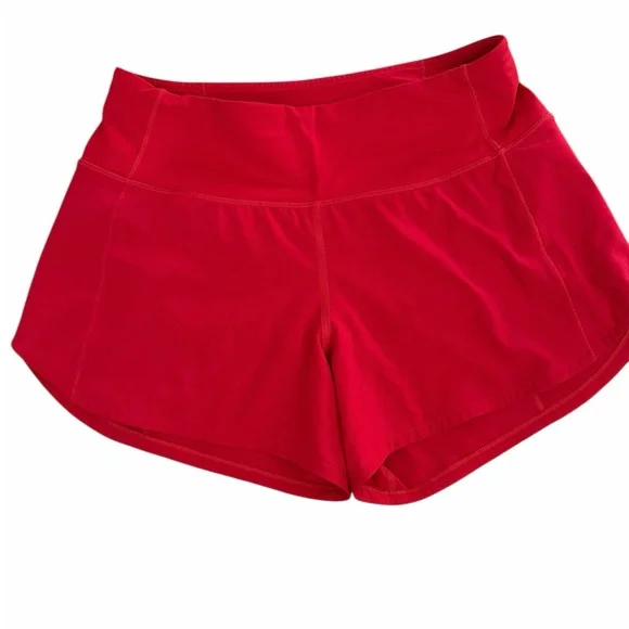 Lululemon Speed Up Shorts Red High Waisted Running Athleisure Workout Size 4 - Picture 7 of 12